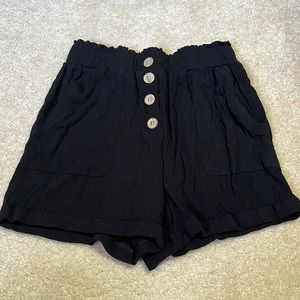 black ruffle shorts